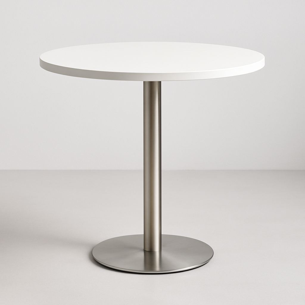 Round Cafe Table with SS Finish Base 1